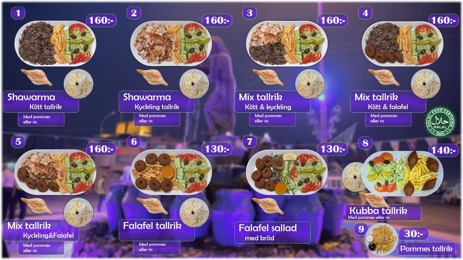 Meny sida 1 - Tallrikar och sallader